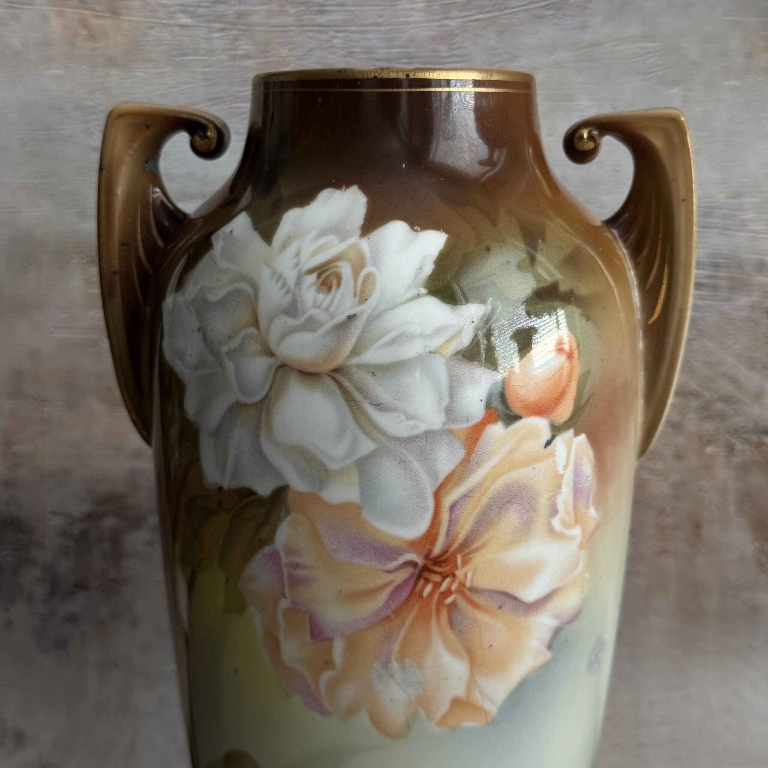 Wazon porcelanowy RS Suhl, ręcznie malowany - obrazek 3