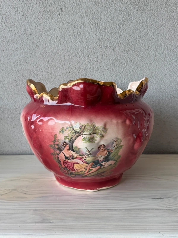 Porcelanowa osłonka ze scenkami Anglia