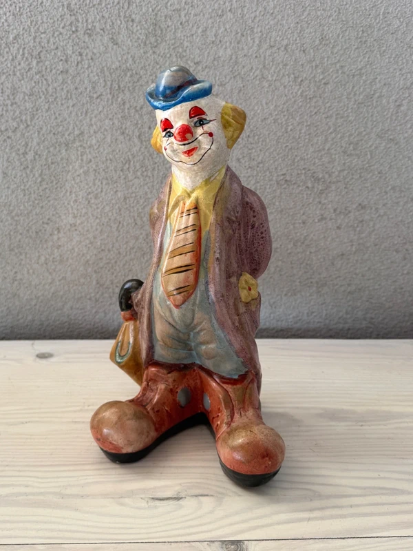 Ceramiczna skarbonka w kształcie klauna lata-60-te