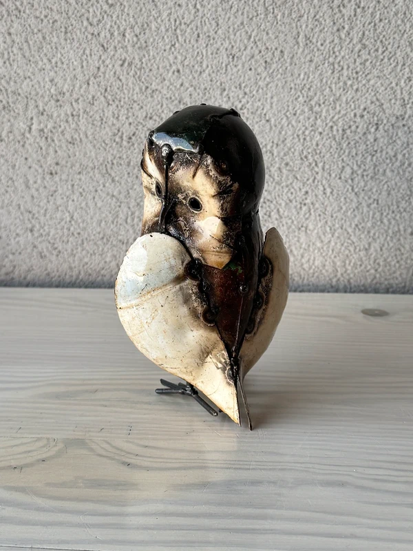 Figurka Sowy - Vintage, metal 15,5 cm - obrazek 2