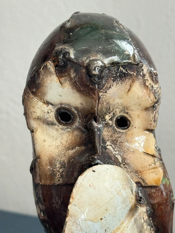Figurka Sowy - Vintage, metal 15,5 cm - obrazek 3