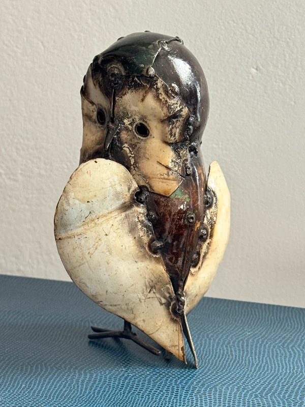 Figurka Sowy - Vintage, metal 15,5 cm - obrazek 4
