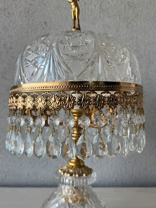 Lampa kryształowa i mosiądzu - obrazek 4