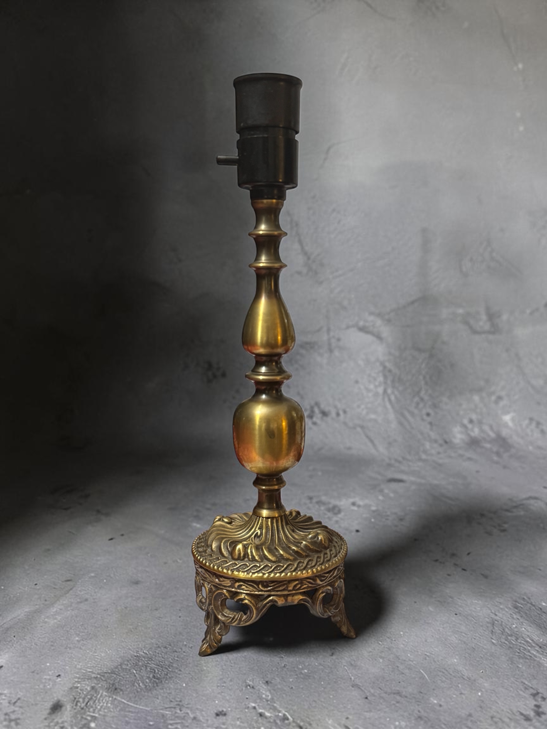 Stara lampa gabinetowa z mosiądzu – 33 cm | Sprawna, Vintage