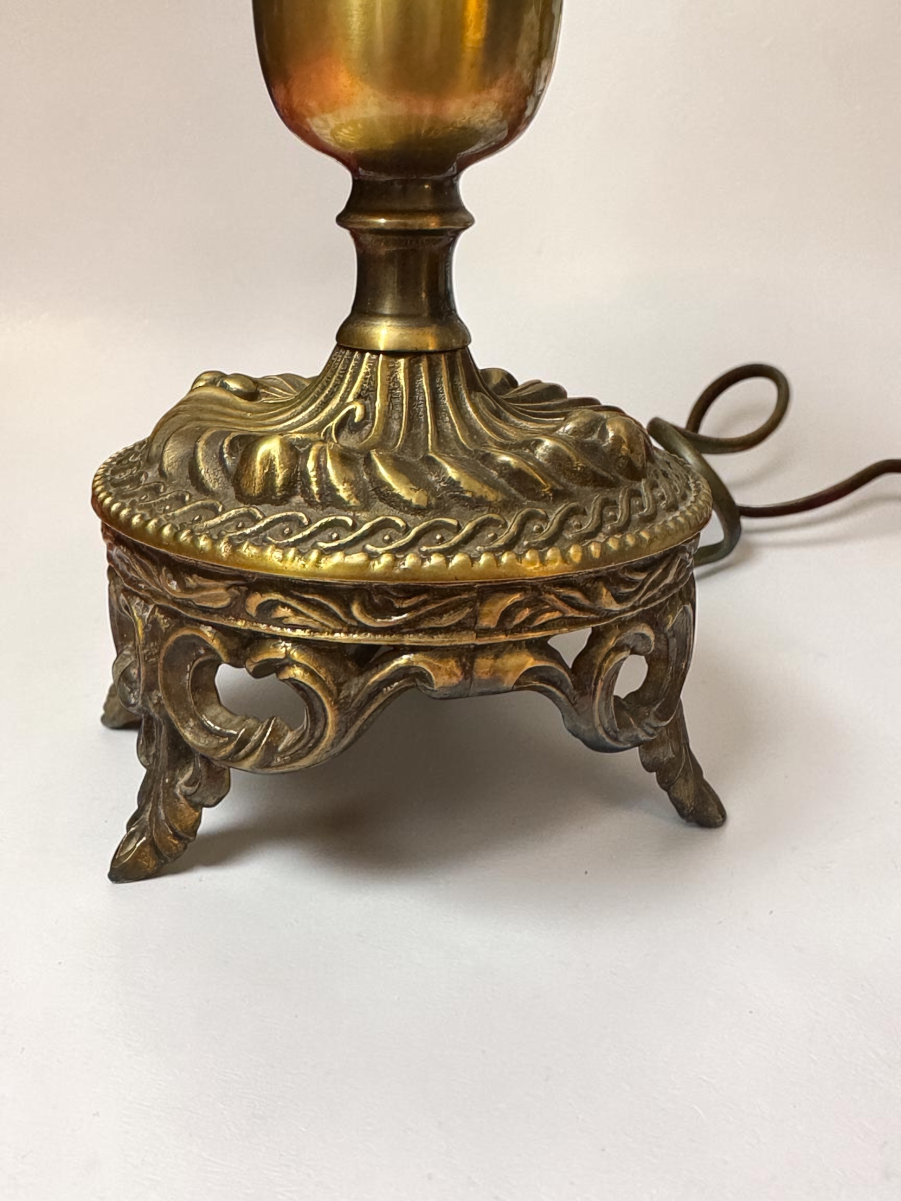 Stara lampa gabinetowa z mosiądzu – 33 cm | Sprawna, Vintage - obrazek 5